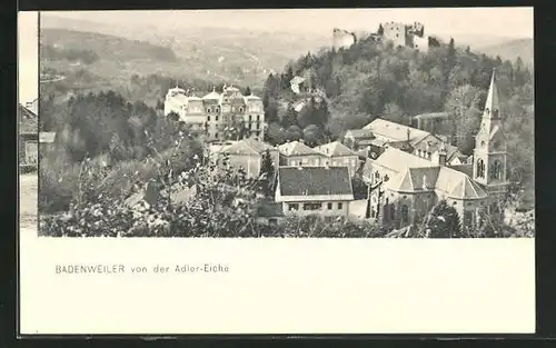 AK Badenweiler, Ortsansicht von der Adler-Eiche