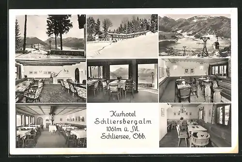 AK Schliersee, Acht Ansichten vom Kurhotel Schliersbergalm