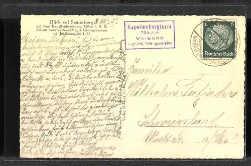 AK Schönberg am Kapellenberg, Gesamtansicht des Ortes