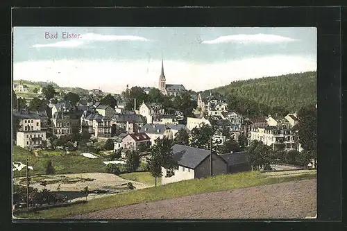 AK Bad Elster, Panoramablick vom Berg