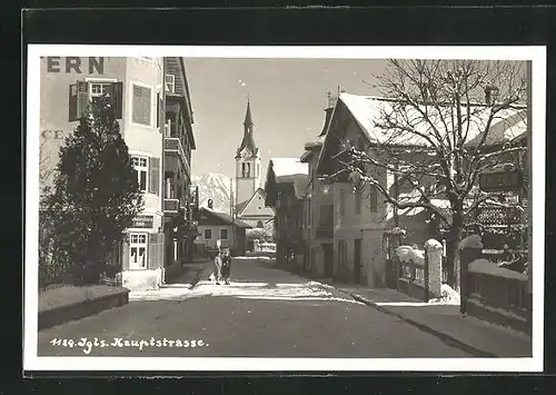 AK Igls, Hauptstrasse im Winter