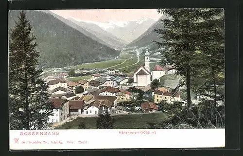 AK Gossensass, Blick vom Berg auf den Ort