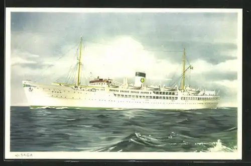 AK Passagierschiff M.S. Saga auf hoher See