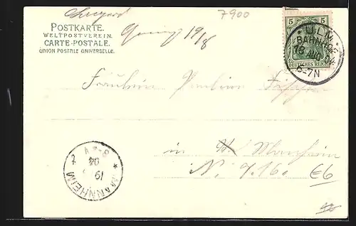 AK Ulm a. D., Ortsansicht mit Kirche