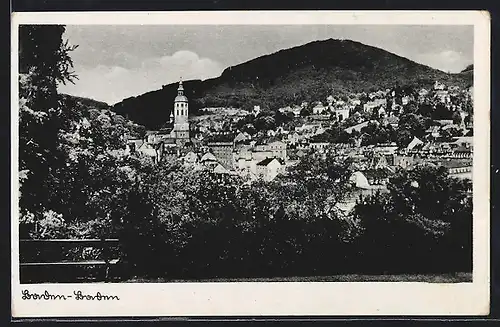 AK Baden-Baden, Ortsansicht mit Kirchturm