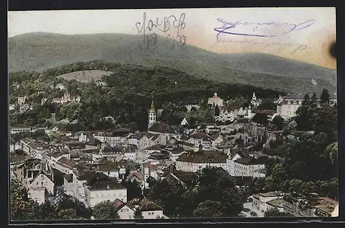 AK Baden-Baden, Ortsansicht von der Friedrichshöhe gesehen