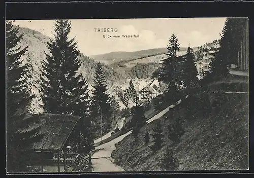 AK Triberg, Blick vom Wasserfall