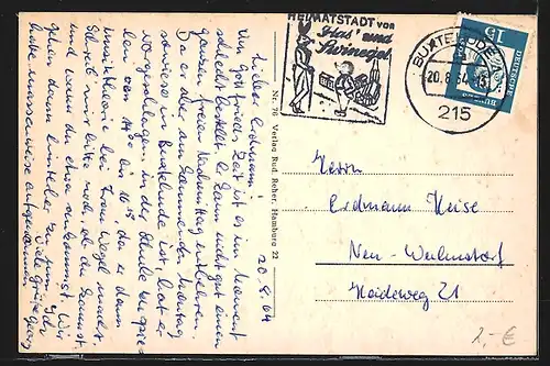 AK Buxtehude, Jugendherberge, Ortsschild vor der Stadt