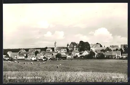 AK Hürbel bei Biberach, Ortsansicht mit Kirche