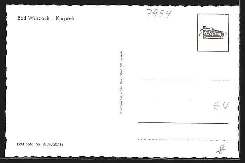 AK Bad Wurzach, Blick in den Kurpark