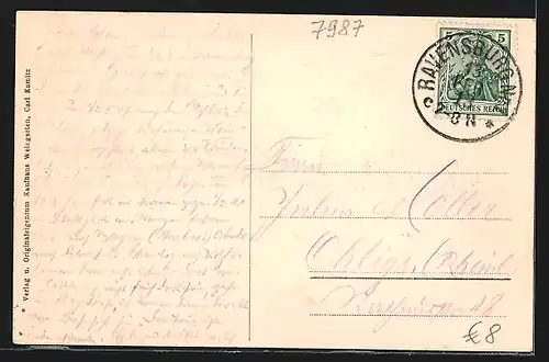 AK Weingarten in Württemberg, Ortsansicht mit grossem Gebäude