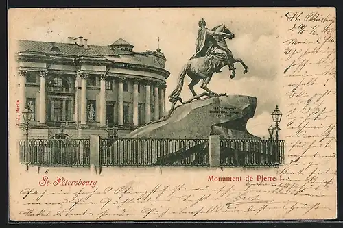 AK St-Pétersbourg, Monument de Pierre I.