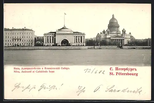 AK St-Pétersbourg, Néva, Amirauté et Cathedrale Isaac