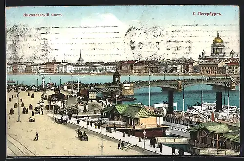 AK St. Petersburg, Pont Nicolas, Motiv der Brücke