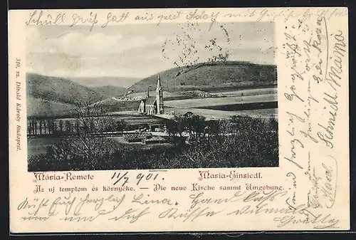 AK Maria-Einsiedl, Die neue Kirche samt Umgebung