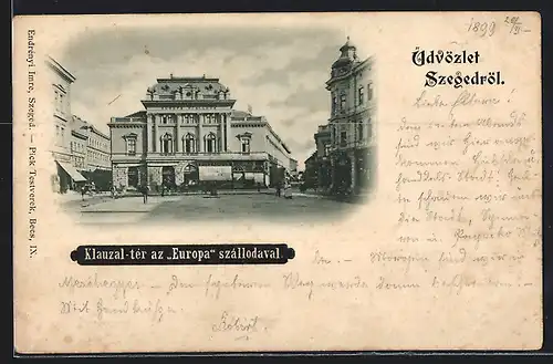 AK Szeged, Klauztal-tér az Europa szállodaval
