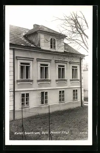 AK Sauerbrunn, Ansicht der Pension Flögl