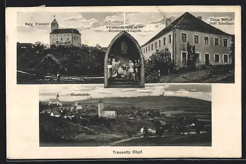 AK Trausnitz /Obpf., Burg Trausnitz, Versöhnungsbild in der Versöhnungs-Kapelle, Ehemaliges Schloss jetzt Schulhaus
