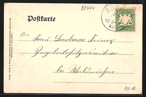 Passepartout-AK Rötz, Strassenpartie mit Kirche, Inneres der Kirche