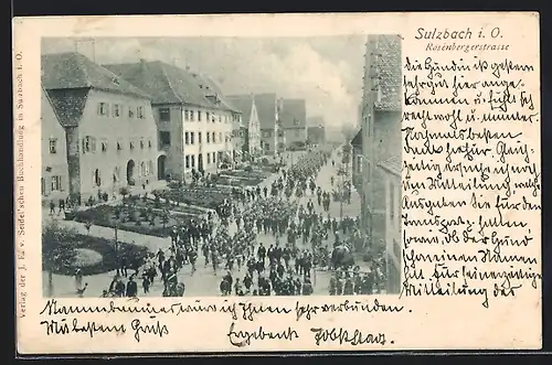 AK Sulzbach i. O., Militär in der Rosenbergerstrasse