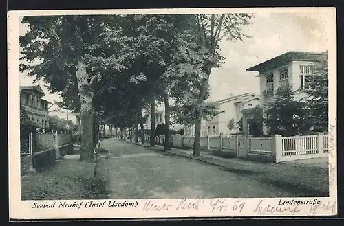 AK Neuhof /Usedom, Partie in der Lindenstrasse