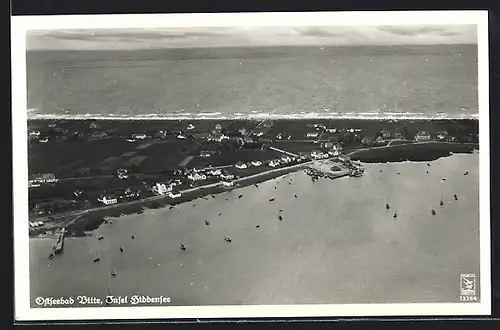 AK Vitte /Hiddensee, Gesamtansicht vom Flugzeug aus