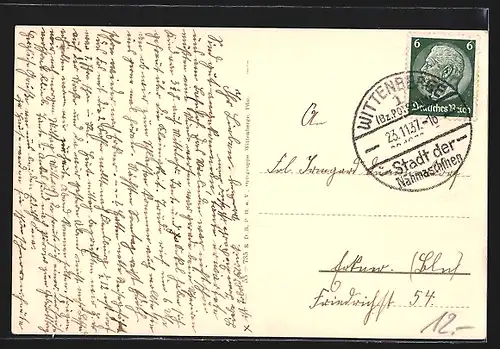 AK Wittenberge, PDM. Klinik Dr. Sauer und Rathaus, Strassenpartie