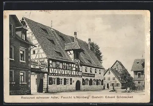 AK Feucht b. Nürnberg, Restaurant schwarzer Adler von Eduard Schöneckert