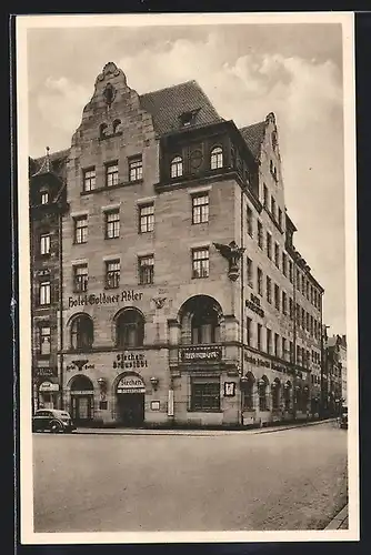 AK Nürnberg, Hotel Goldner Adler, am Hallplatz 21