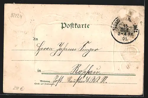 Passepartout-Lithographie Amberg, Rathaus, Wappen