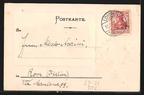 Passepartout-Lithographie Pirna a. E., Teilansicht mit Dampfer, Wappen