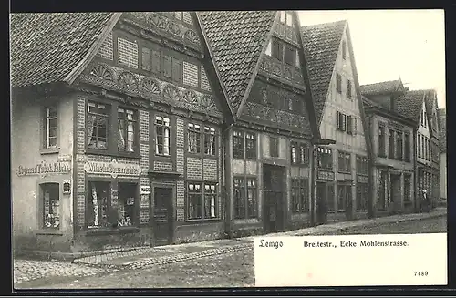 AK Lemgo, Breitestr., Ecke Mohlenstrasse, Cigarre-Tabak Fabrik v. Wilhelm Bauerrichter