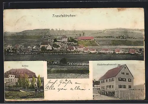 AK Trautskirchen, Kinderbewahranstalt, Schloss, Panorama