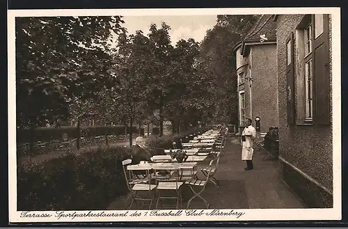 AK Nürnberg, Terrasse Sportparkrestaurant des 1. Fussball Club Nürnberg