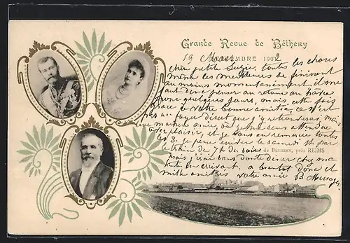 AK Zar Nikolaus II. von Russland nebst Gattin, Bétheny