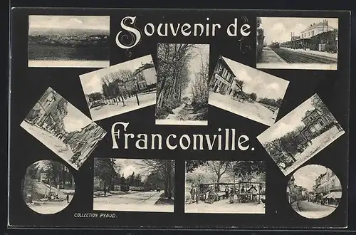 AK Franconville, Ortsansicht und zehn Ansichten aus der Stadt