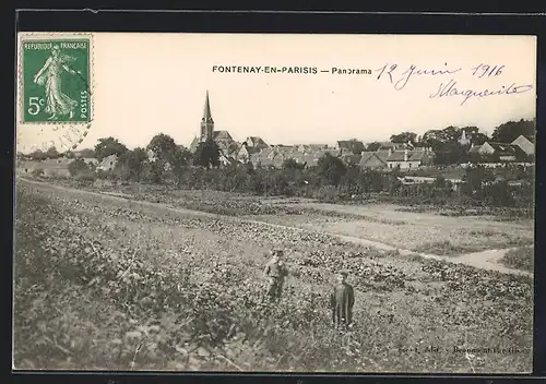 AK Fontenay-en-Parisis, Panorama aus der Vogelschau