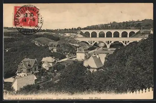 AK La Frette, Vue sur les Viaducs