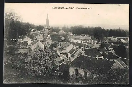 AK Asnières-sur-Oise, Panorama aus der Vogelschau