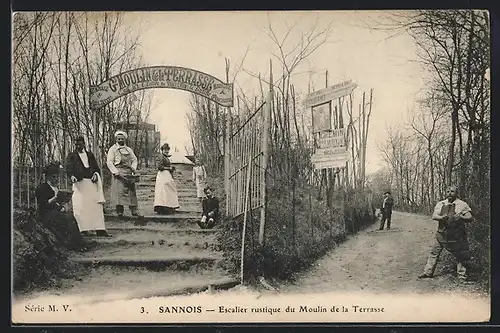 AK Sannois, Escalier rustique du Moulin de la Terrasse