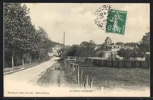 AK Saint-Ouen-L`Aumone, Ortsansicht vom Feldweg aus