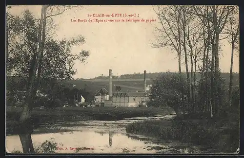 AK St-Clair-sur-Epte, Les Bords de l`Epte et vue sur la fabrique de papier