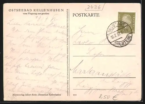 AK Kellenhusen /Ostsee, Ortsansicht vom Flugzeug aus