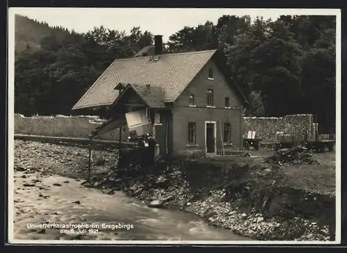 AK Antonsthal, Zerstörung nach Unwetter 1931