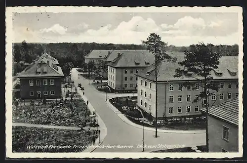 AK Eberswalde, Prinz-Friedrich-Karl-Kaserne, Blick vom Stabsgebäude