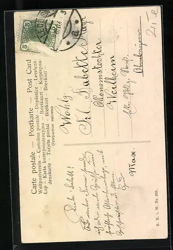 AK Kinder mit Lämmchen zu Ostern