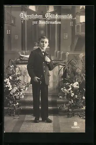 AK Junge im Anzug zur Konfirmation