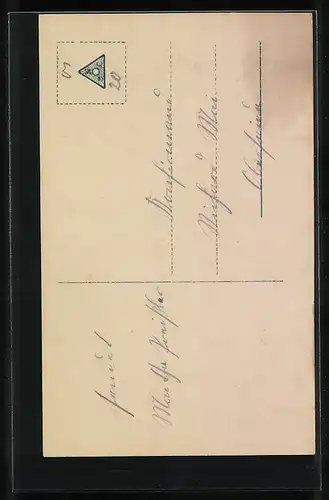 AK Junge im Anzug neben Schutzengel zur Konfirmation