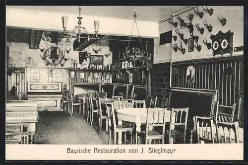 AK Hamburg-Neumühlen, Bayrische Restauration von J. Stieglmayr, Innenansicht