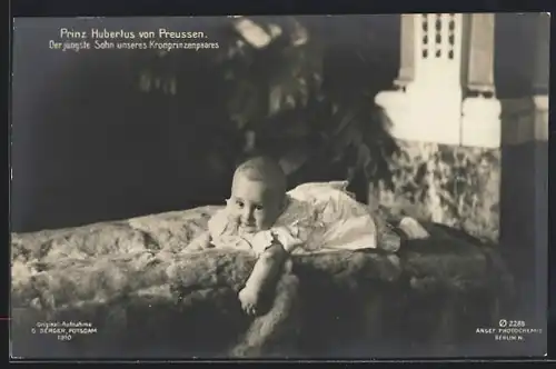 AK Prinz Hubertus als Baby auf einer Felldecke